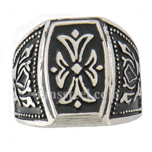 FSR08W93 Fleur De Lis  Shield  Cross Ring 